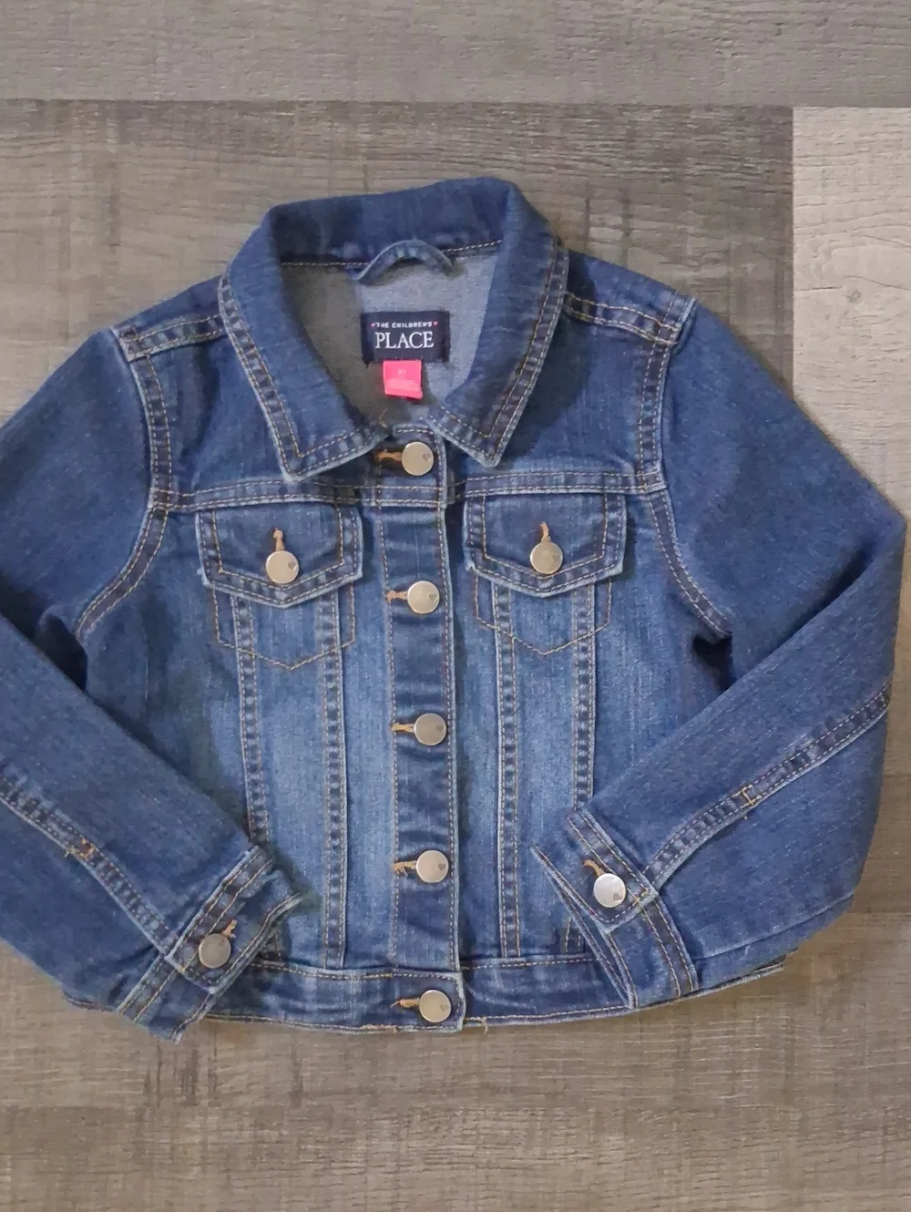 The Children's Place Dark Blue Denim Jacket with Metal Buttons